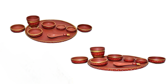 Large Dinner Set With Unique Painting